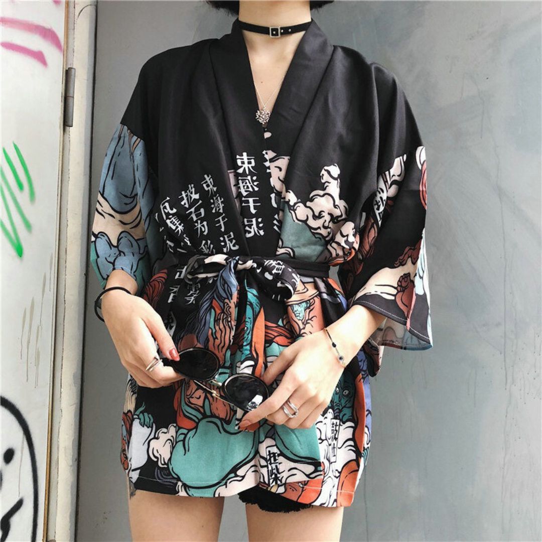 Haori Feminino - Arte Ukiyo-E