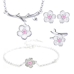 Conjunto Cherry Blossom 4 pcs - Prata 925