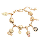 Berloques com Pulseira Hello Kitty Dourado