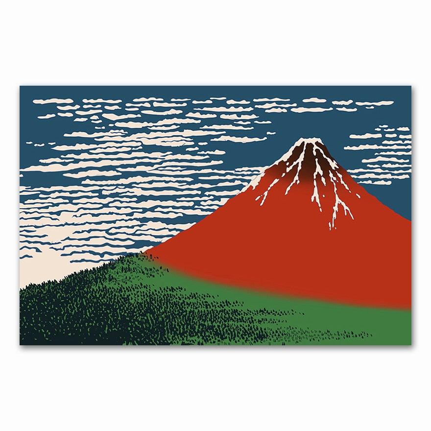 Fuji Vermelho de Hokusai Ukiyo-e Arte Japonesa - Japão e Afins