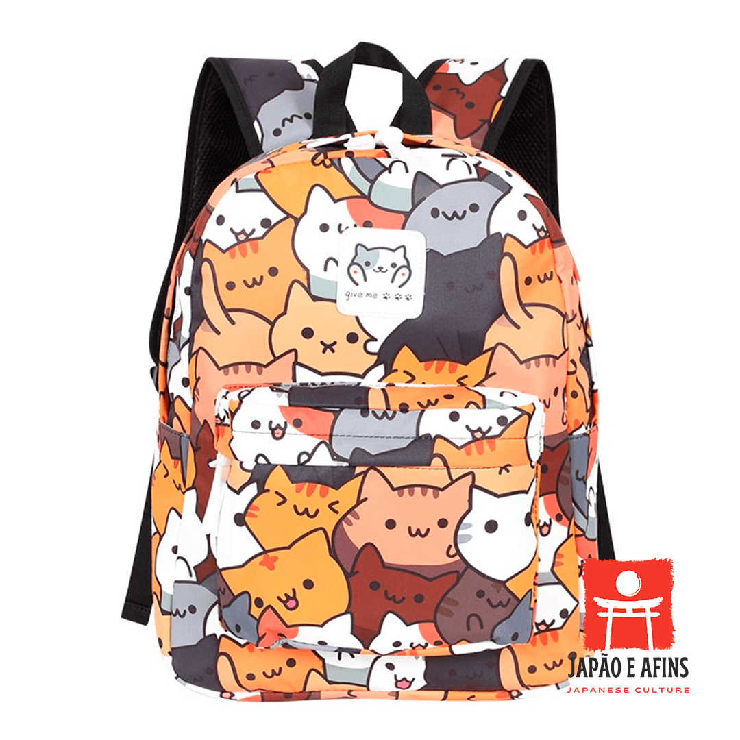 Mochila Multifuncional Gatinhos (Neko Atsume) - Japão e Afins